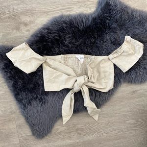 SOLD | Off the Shoulder Front Tie Crop Top